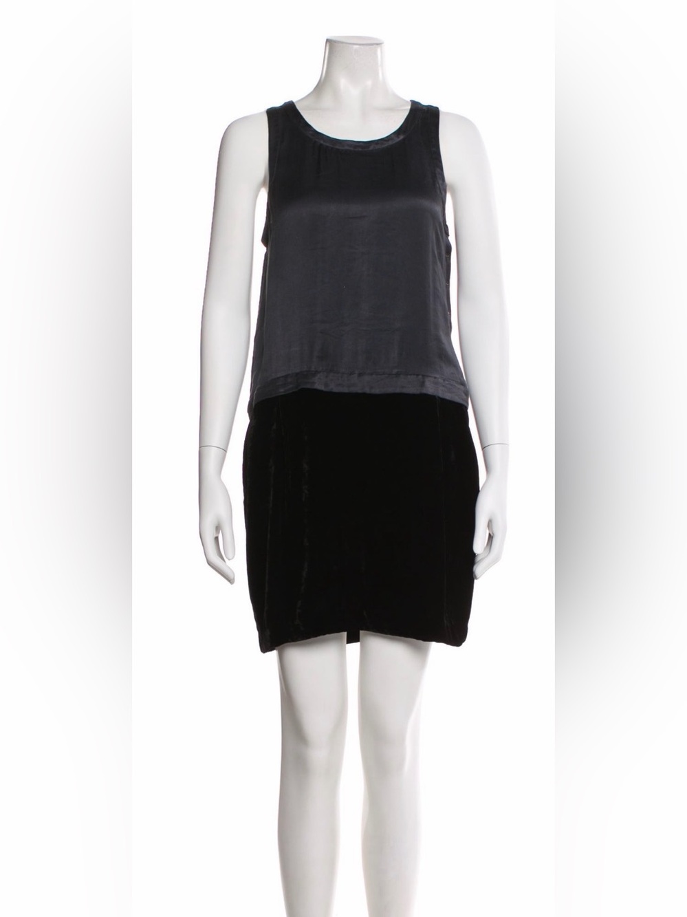 Theory Scoop Neck Women's Black Satin Tank Top - Classic Sleeveless Layer